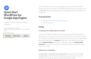 01_Quick Start WordPress for Google App Engine on GitHub